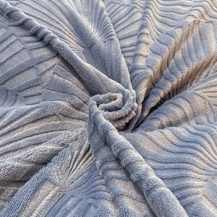 91家纺网 家纺一手货源 找家纺 吾秀 2021秋冬新款银杏雕花绒四件套 杏叶灰