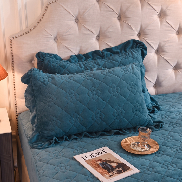 91家纺网 家纺一手货源 找家纺 （总）甜之梦 2025新款牛奶绒夹棉纯色枕套48*74cm