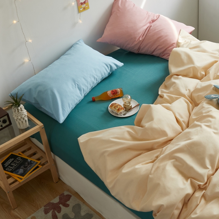 91家纺网 家纺一手货源 找家纺 怡家居 2021新款全棉磨毛混搭四件套 摩卡黄