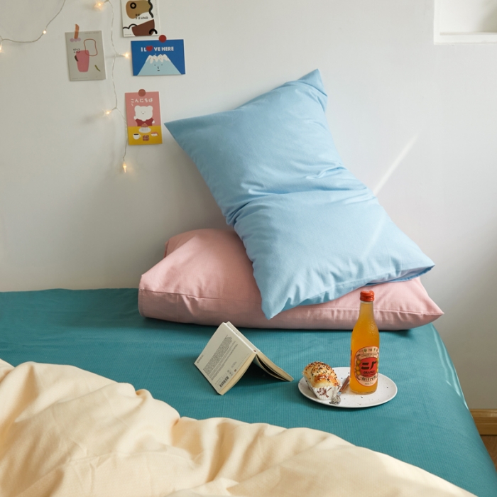 91家纺网 家纺一手货源 找家纺 怡家居 2021新款全棉磨毛混搭四件套 摩卡黄