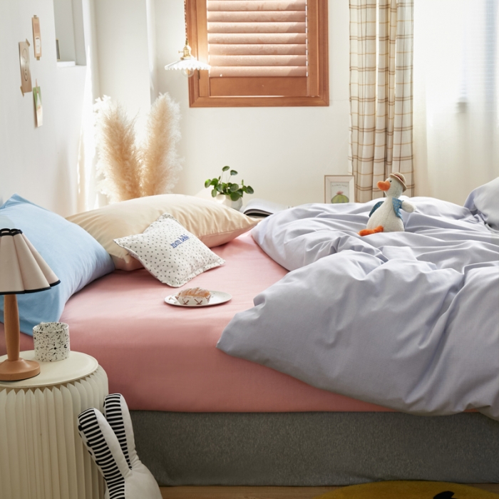 91家纺网 家纺一手货源 找家纺 怡家居 2021新款全棉磨毛混搭四件套 摩卡灰