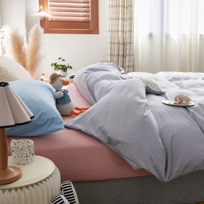 91家纺网 家纺一手货源 找家纺 怡家居 2021新款全棉磨毛混搭四件套 摩卡灰