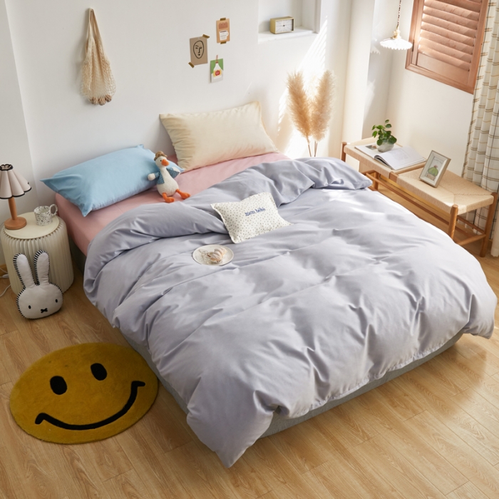 91家纺网 家纺一手货源 找家纺 怡家居 2021新款全棉磨毛混搭四件套 摩卡灰