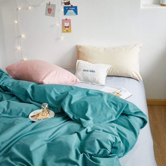 91家纺网 家纺一手货源 找家纺 怡家居 2021新款全棉磨毛混搭四件套 摩卡绿