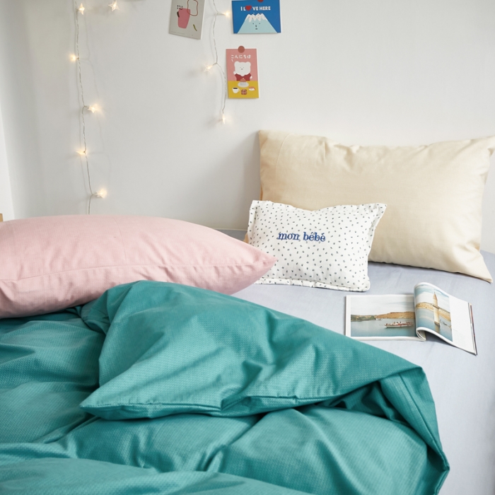 91家纺网 家纺一手货源 找家纺 怡家居 2021新款全棉磨毛混搭四件套 摩卡绿