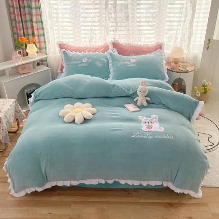 91家纺网 家纺一手货源 找家纺 （总）二八年华 牛奶绒毛巾绣四件套法莱水晶宝宝贝贝-专版花型