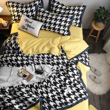 91家纺网 家纺一手货源 找家纺 静家居2024直播北欧织带拼接工艺款四件套北欧-爱情海