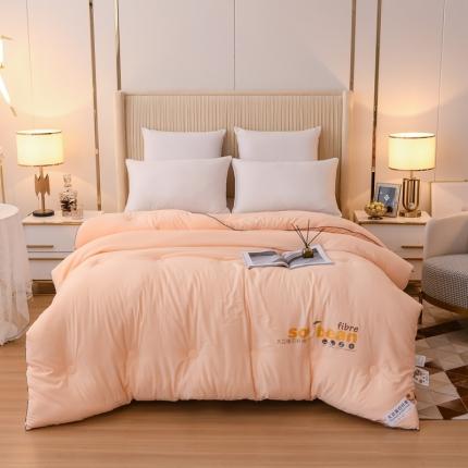 91家纺网 家纺一手货源 找家纺 芯恋 2025新款素色加厚磨毛暖芯大豆纤维被芯冬被 蛋黄色