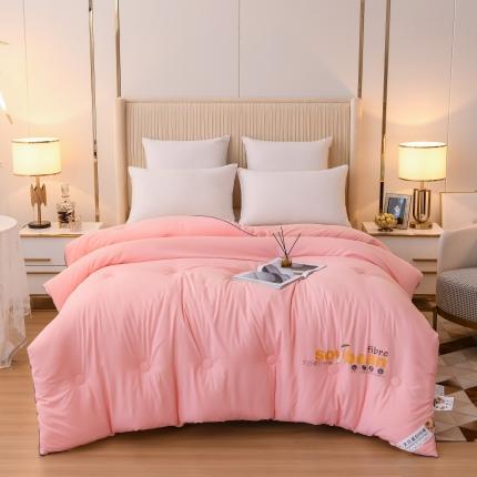 91家纺网 家纺一手货源 找家纺 芯恋 2025新款素色加厚磨毛暖芯大豆纤维被芯冬被 粉玉色