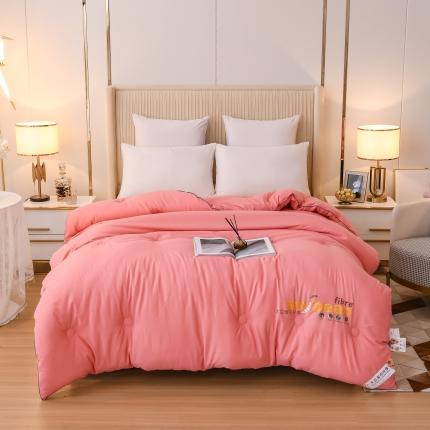 91家纺网 家纺一手货源 找家纺 芯恋 2025新款素色加厚磨毛暖芯大豆纤维被芯冬被 西瓜红