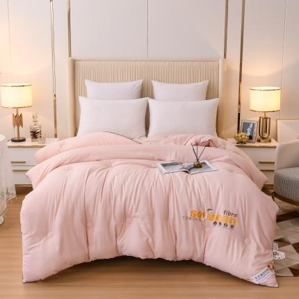 91家纺网 家纺一手货源 找家纺 芯恋 2025新款素色加厚磨毛暖芯大豆纤维被芯冬被 香槟玉