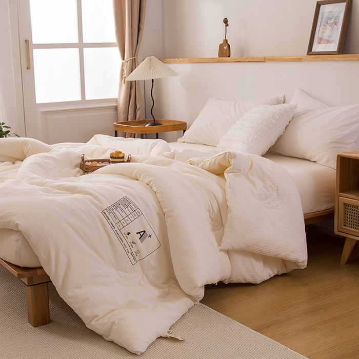 91家纺网 家纺一手货源 找家纺 总芯恋2025新款母婴级全棉华夫格大豆纤维被芯冬被