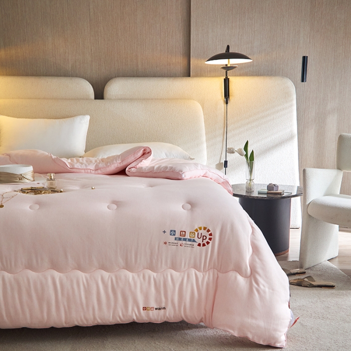 91家纺网 家纺一手货源 找家纺 芯恋2025新款小热芯发热功能立体20%大豆纤维被芯冬被 玉