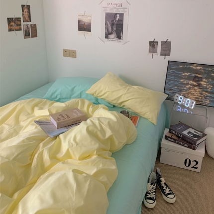 91家纺网 家纺一手货源 找家纺 2021年新款秋冬磨毛ins风混搭四件套