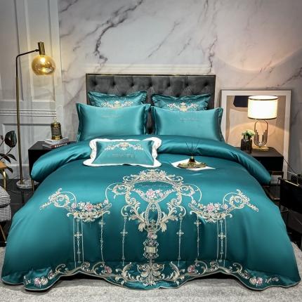 91家纺网 家纺一手货源 找家纺 （总）博纳A面真丝提花B面13372喷气纯棉四件套-克莉丝汀