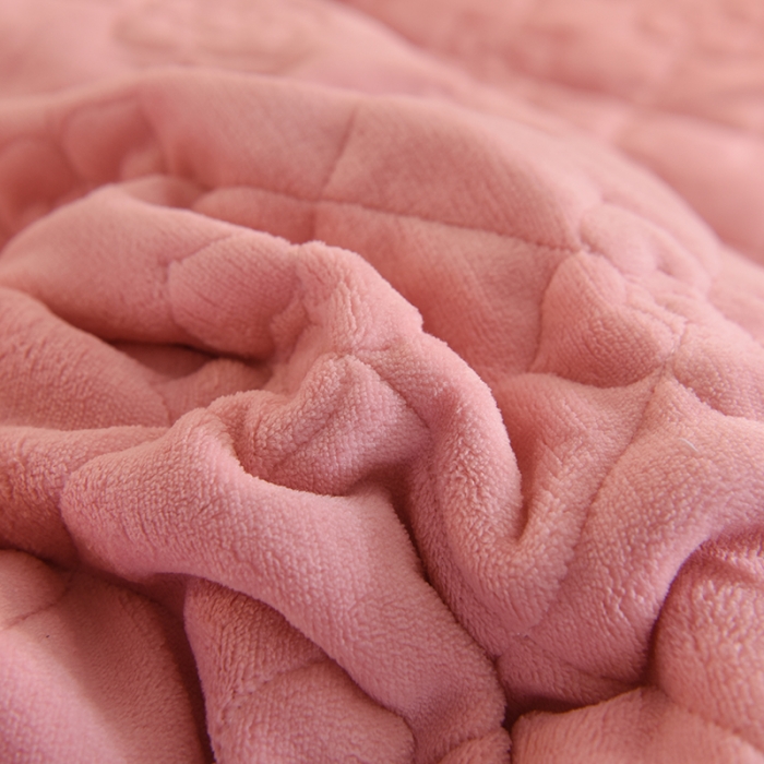91家纺网 家纺一手货源 找家纺 甜之梦 2025新款牛奶绒夹棉纯色单被套 淡粉