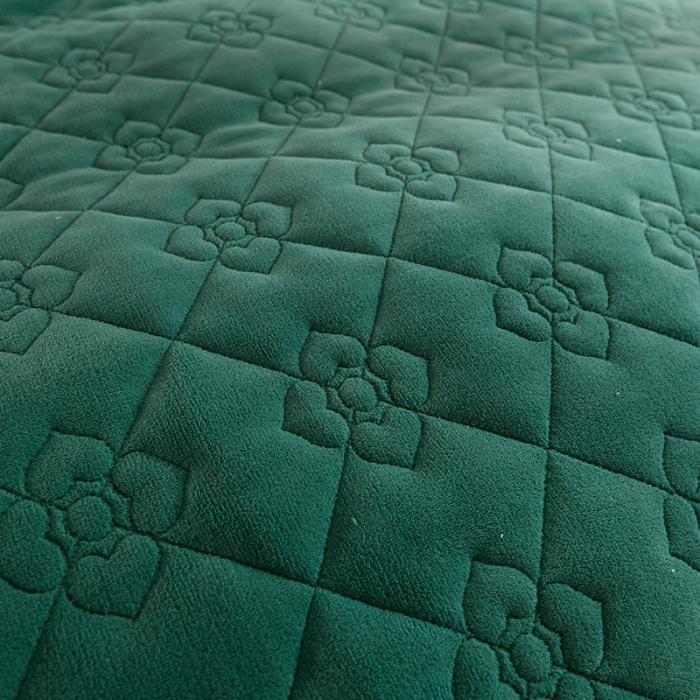 91家纺网 家纺一手货源 找家纺 甜之梦 2025新款牛奶绒夹棉纯色单被套 墨绿