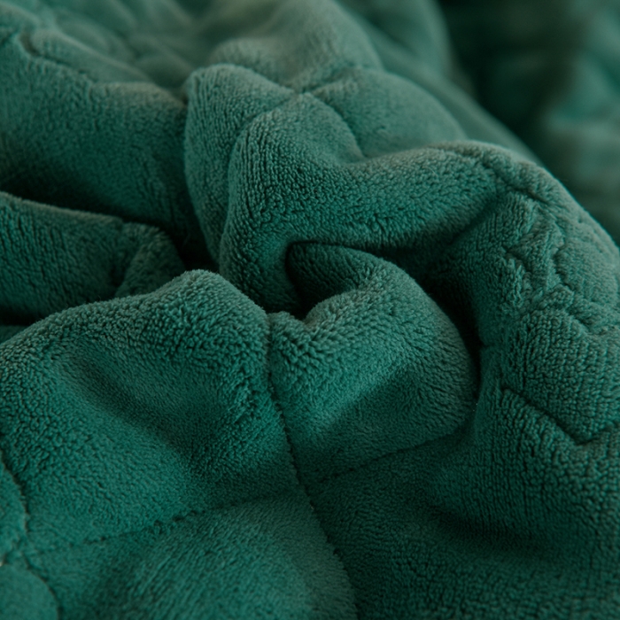 91家纺网 家纺一手货源 找家纺 甜之梦 2025新款牛奶绒夹棉纯色单被套 墨绿