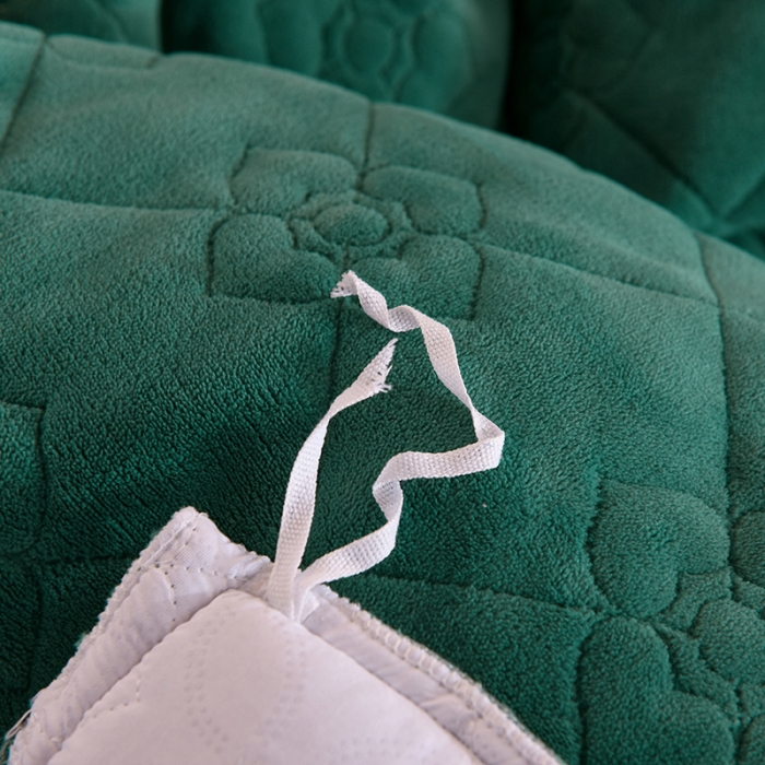 91家纺网 家纺一手货源 找家纺 甜之梦 2025新款牛奶绒夹棉纯色单被套 墨绿