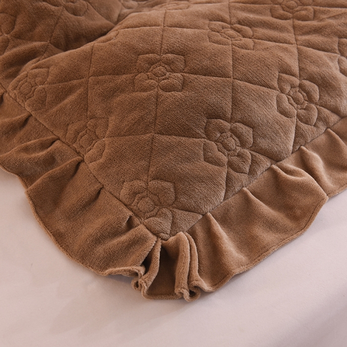 91家纺网 家纺一手货源 找家纺 甜之梦 2025新款牛奶绒夹棉纯色单被套 奶茶咖