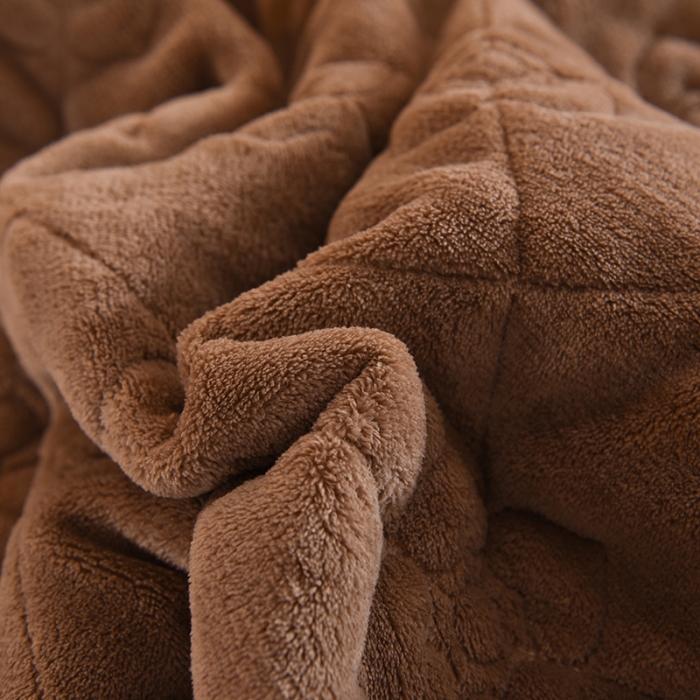 91家纺网 家纺一手货源 找家纺 甜之梦 2025新款牛奶绒夹棉纯色单被套 奶茶咖