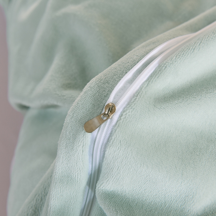 91家纺网 家纺一手货源 找家纺 甜之梦 2025新款牛奶绒夹棉纯色单被套 嫩绿