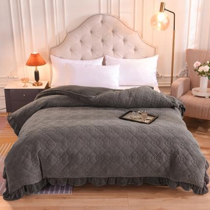 甜之梦 2025新款牛奶绒夹棉纯色单被套 深灰