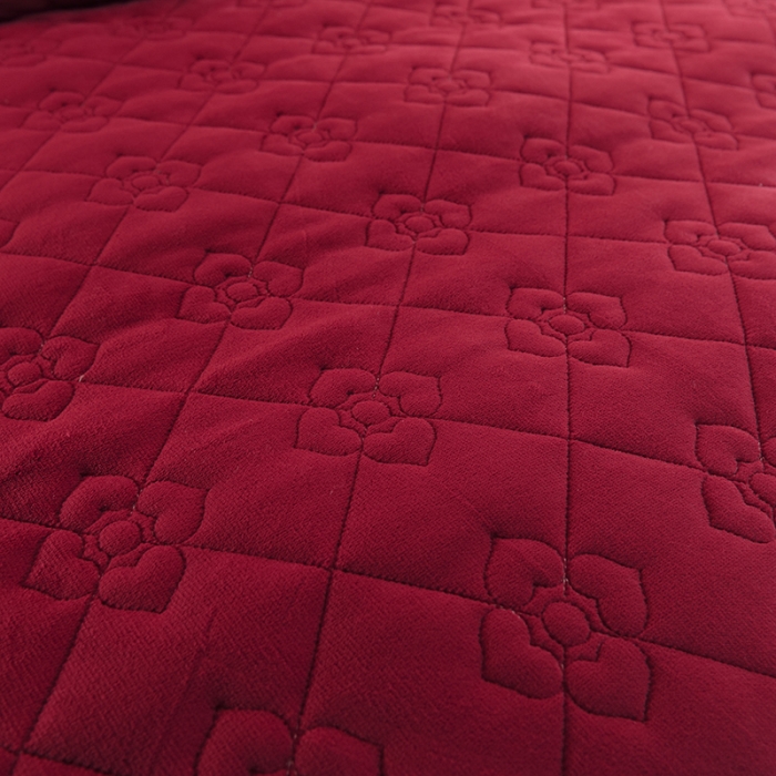 91家纺网 家纺一手货源 找家纺 甜之梦 2025新款牛奶绒夹棉纯色单被套 洋酒红