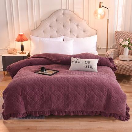91家纺网 家纺一手货源 找家纺 甜之梦 2025新款牛奶绒夹棉纯色单被套 紫豆沙