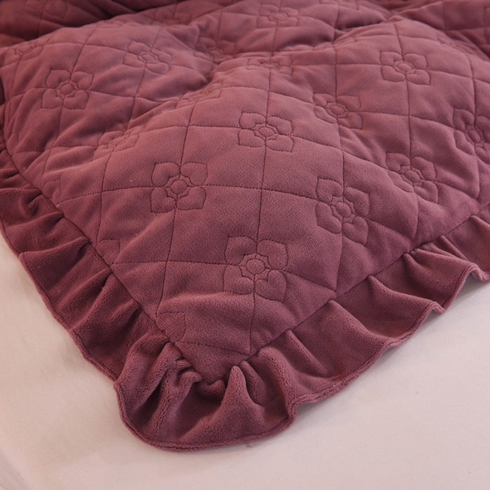 91家纺网 家纺一手货源 找家纺 甜之梦 2025新款牛奶绒夹棉纯色单被套 紫豆沙