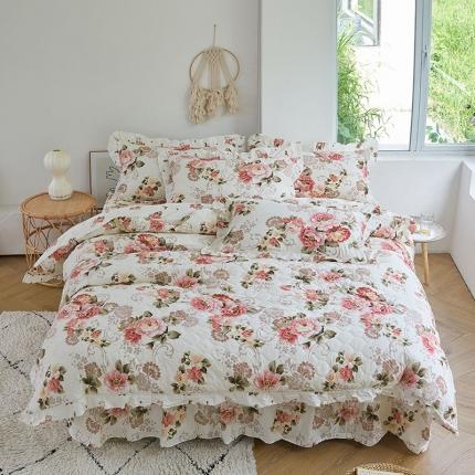 91家纺网 家纺一手货源 找家纺 爱妮玖玖套件14-1全套夹棉普通款床罩床笠四件套（含包装）