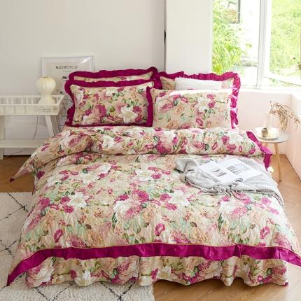 91家纺网 家纺一手货源 找家纺 爱妮玖玖套件14-1全套夹棉普通款床罩床笠四件套（含包装）