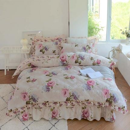 91家纺网 家纺一手货源 找家纺 爱妮玖玖套件14-1全套夹棉普通款床罩床笠四件套（含包装）