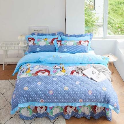 91家纺网 家纺一手货源 找家纺 爱妮玖玖套件14-1全套夹棉普通款床罩床笠四件套（含包装）