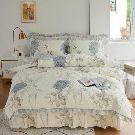 91家纺网 家纺一手货源 找家纺 爱妮玖玖套件14-1全套夹棉普通款床罩床笠四件套（含包装）