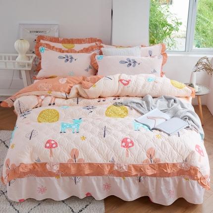 91家纺网 家纺一手货源 找家纺 爱妮玖玖套件14-1全套夹棉普通款床罩床笠四件套（含包装）