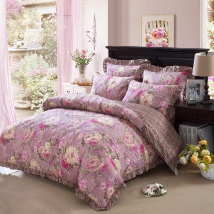 91家纺网 家纺一手货源 找家纺 爱妮玖玖套件14-1全套夹棉普通款床罩床笠四件套（含包装）