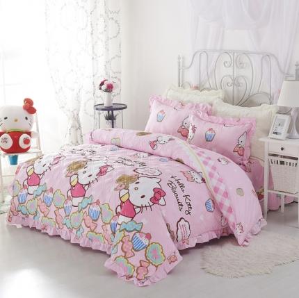 91家纺网 家纺一手货源 找家纺 爱妮玖玖套件14-1全套夹棉普通款床罩床笠四件套（含包装）