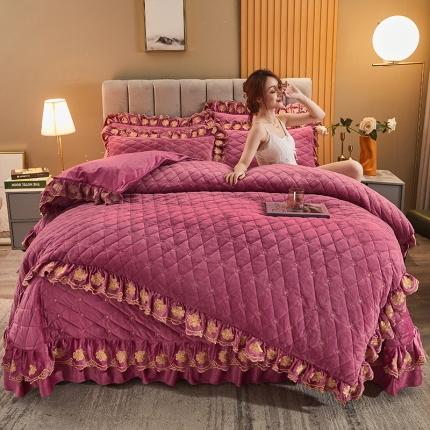 恒爱2021新款清新雅致系列床盖四件套 雅致清新-豆沙