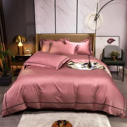 91家纺网 家纺一手货源 找家纺 （总）布乐意 2021新欧美风绣花40S全棉轻奢风四件套纯棉