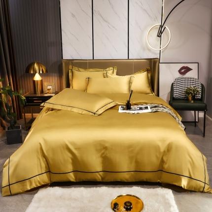 91家纺网 家纺一手货源 找家纺 （总）布乐意 2021新欧美风绣花40S全棉轻奢风四件套纯棉