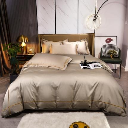 91家纺网 家纺一手货源 找家纺 （总）布乐意 2021新欧美风绣花40S全棉轻奢风四件套纯棉