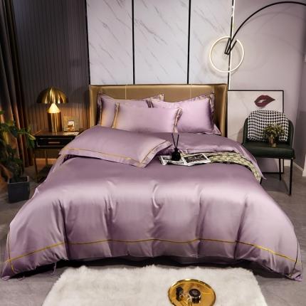 91家纺网 家纺一手货源 找家纺 （总）布乐意 2021新欧美风绣花40S全棉轻奢风四件套纯棉