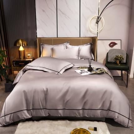 91家纺网 家纺一手货源 找家纺 （总）布乐意 2021新欧美风绣花40S全棉轻奢风四件套纯棉