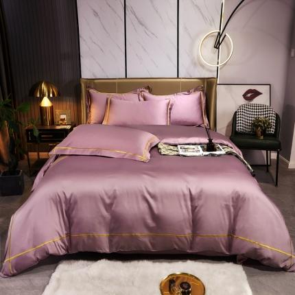 91家纺网 家纺一手货源 找家纺 （总）布乐意 2021新欧美风绣花40S全棉轻奢风四件套纯棉