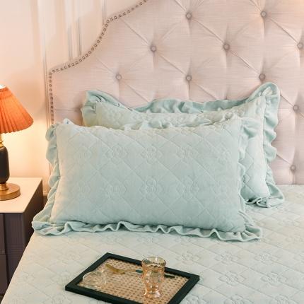 甜之梦 2025新款牛奶绒夹棉纯色枕套48*74cm 嫩绿