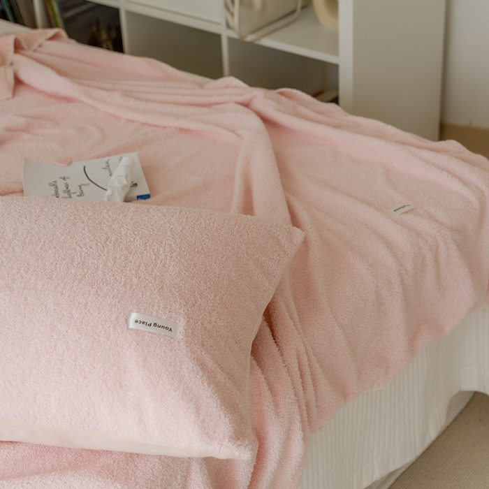 91家纺网 家纺一手货源 找家纺 洋铭区 2021新款芝士系列毯子 芝士粉1