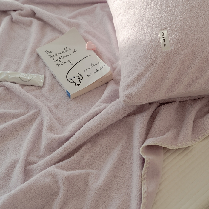 91家纺网 家纺一手货源 找家纺 洋铭区 2021新款芝士系列毯子 芝士紫1