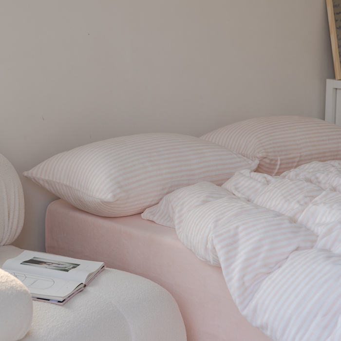 91家纺网 家纺一手货源 找家纺 洋铭区 2021新款ab版牛奶绒布丁绒四件套 布丁粉