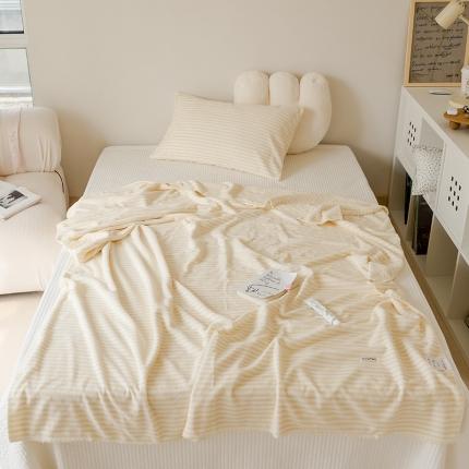 91家纺网 家纺一手货源 找家纺 洋铭区 2021新款牛奶绒彩虹条毯子系列 彩虹黄